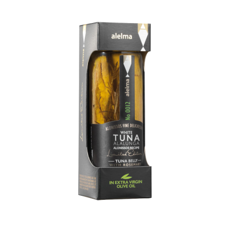 White tuna Alalunga Alonissos with rosemary in extra virgin oil